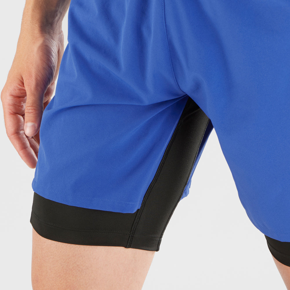 Black Blue Salomon Cross Twinskin Men's Shorts | SAEJ01658