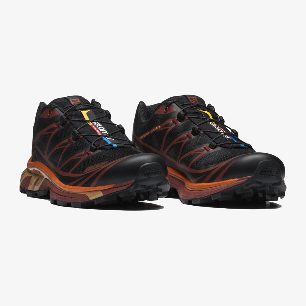 Black Chocolate / Purple / Orange Salomon Xt-6 Men's Sneakers | PVIW16543