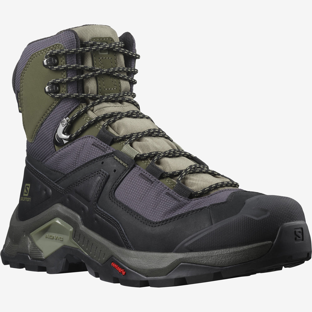 Black Deep / Green Olive Salomon Quest Element Gore-tex Men's Hiking Shoes | ZBHY97684