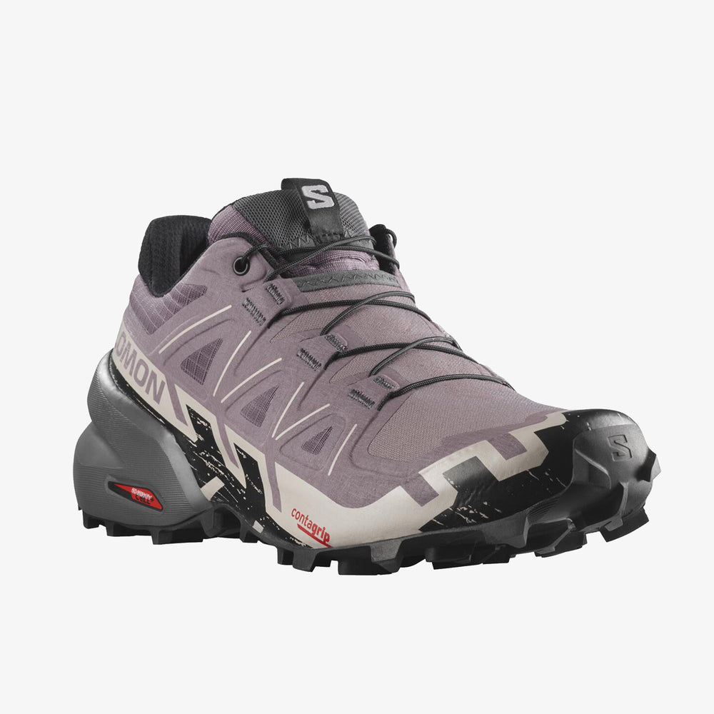 Black Grey / Rose Salomon Speedcross 6 Women's Trail Running Shoes | BPZC01723