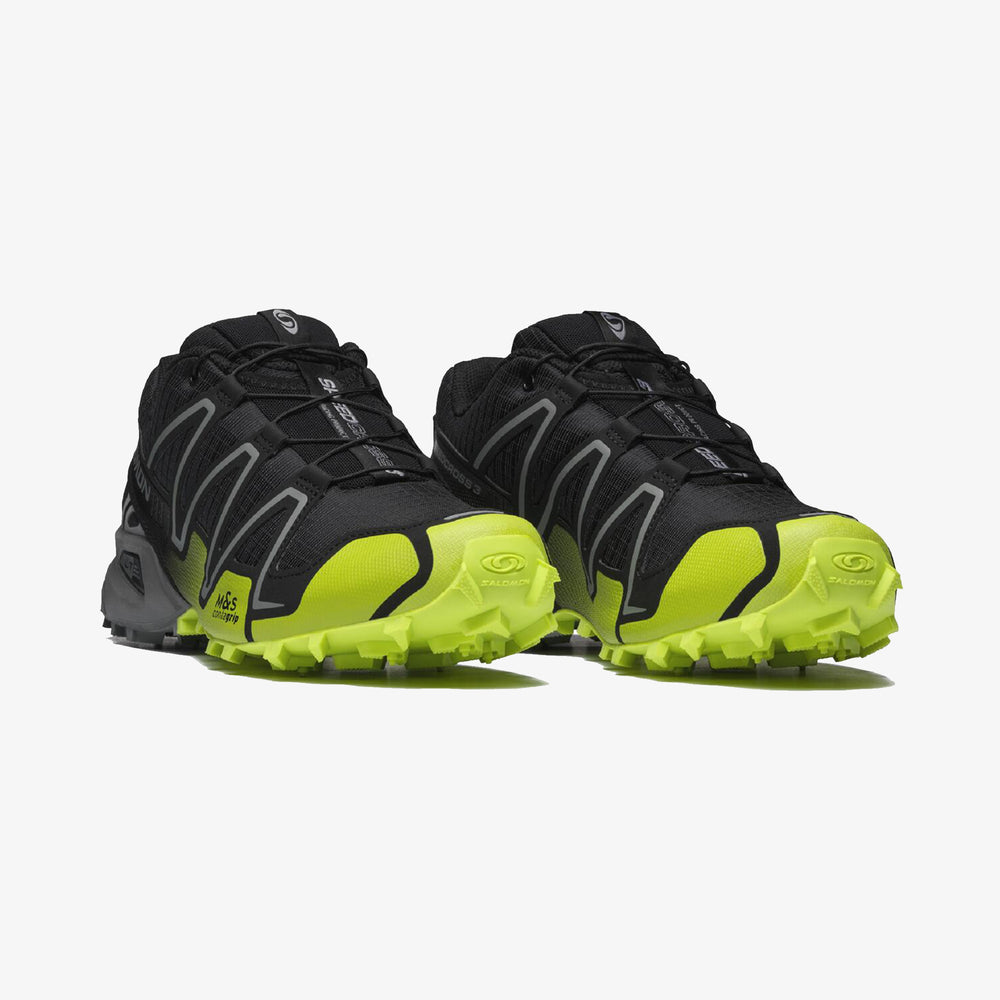 Black / Light Green Salomon Speedcross 3 Men's Sneakers | IQFS84329