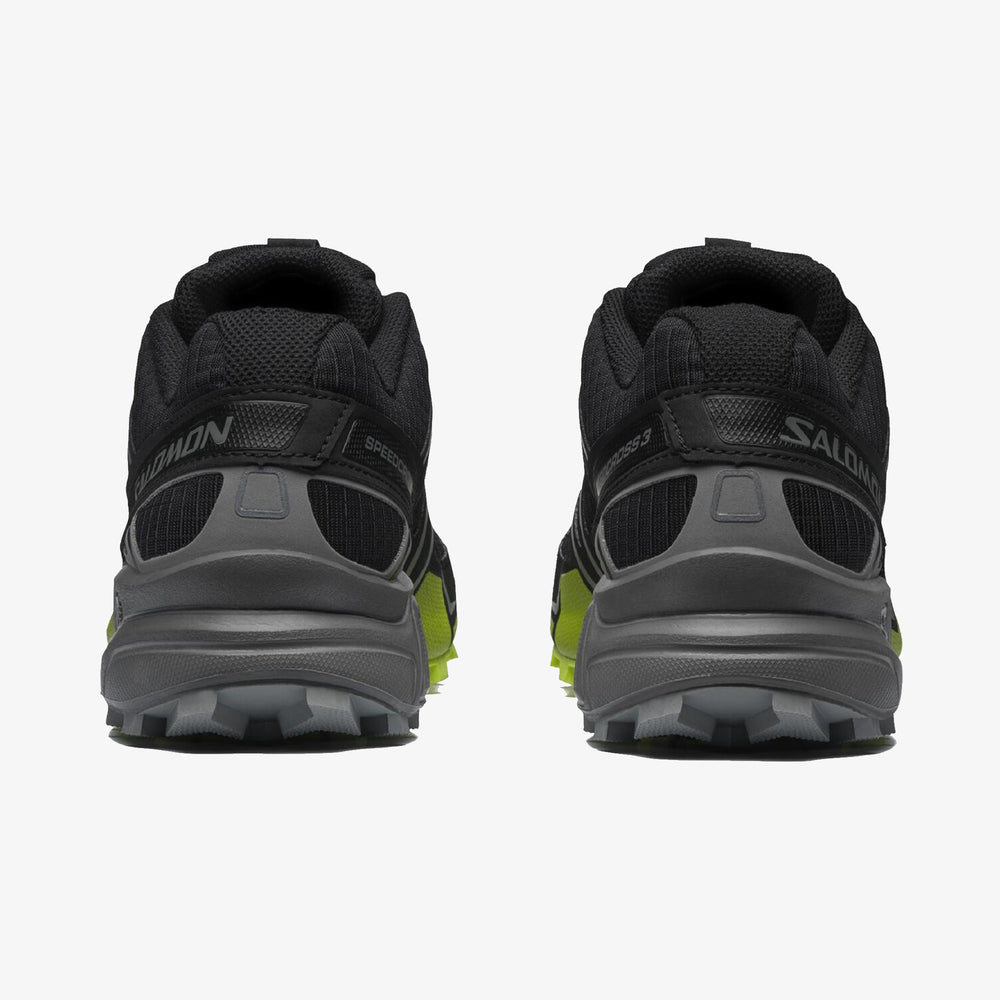 Black / Light Green Salomon Speedcross 3 Men's Sneakers | IQFS84329