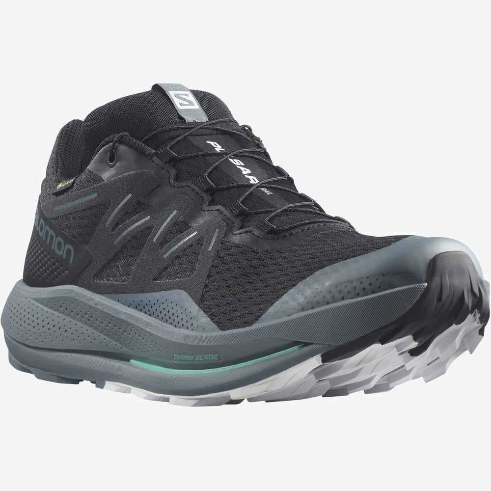 Black / Mint Salomon Pulsar Trail Men's Trail Running Shoes | HUQN80741