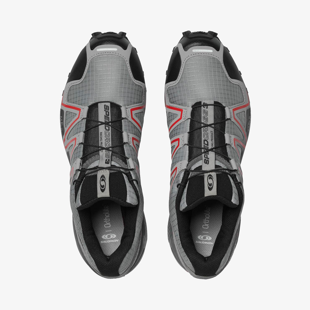 Black Red Salomon Speedcross 3 Men's Sneakers | DTPN32516