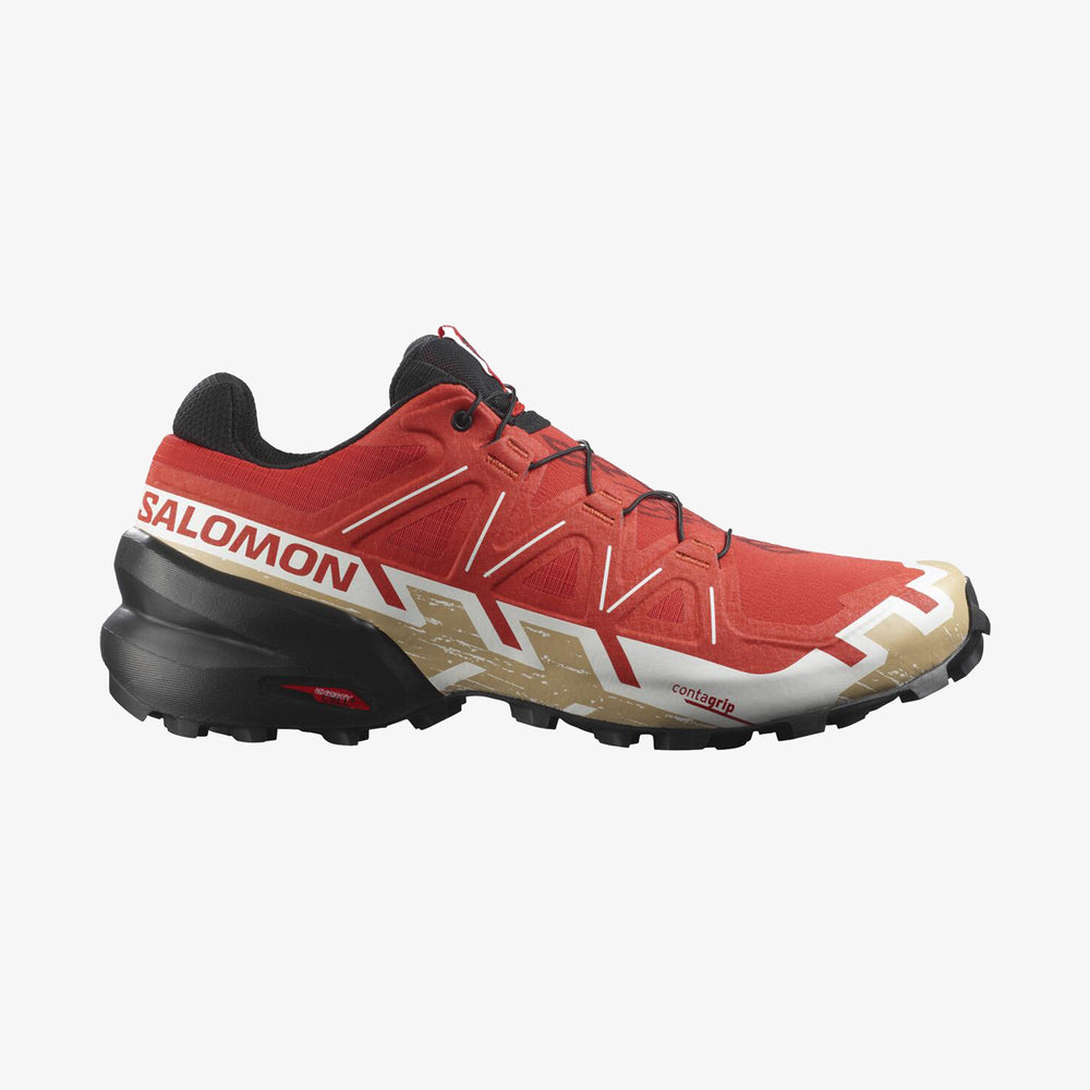 Black Red Salomon Speedcross 6 Men\'s Trail Running Shoes | VWJE28576