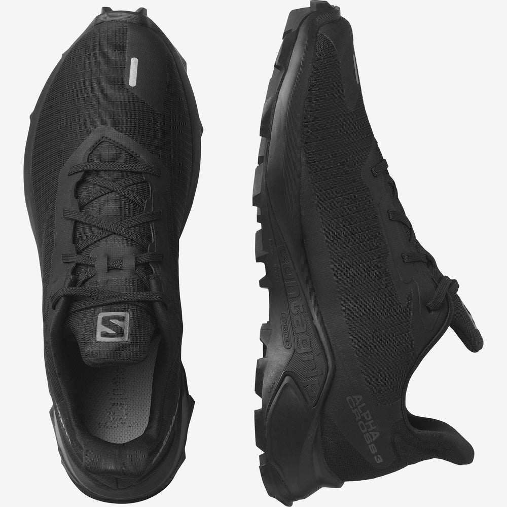 Black Salomon Alphacross Men's Trail Running Shoes | FZBG37419