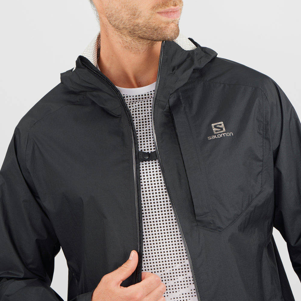 Black Salomon Bonatti Men's Jackets | VMYW71264