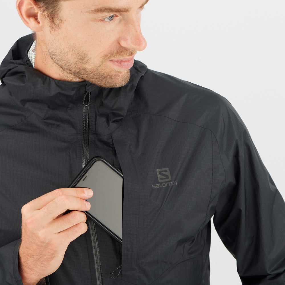 Black Salomon Bonatti Men's Jackets | VMYW71264