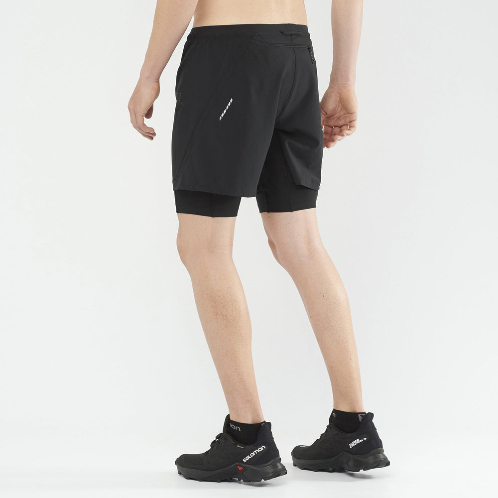 Black Salomon Cross Twinskin Men's Shorts | OMTF20168