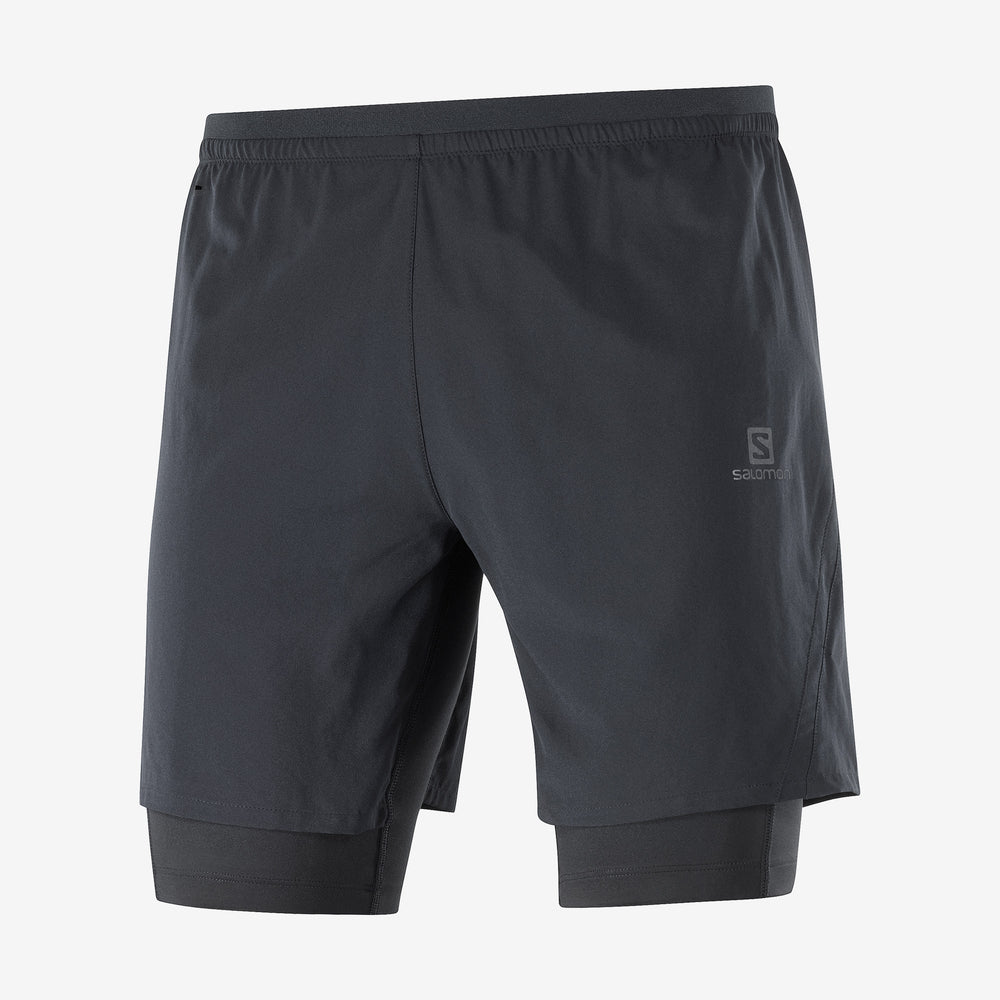 Black Salomon Cross Twinskin Men's Shorts | OMTF20168