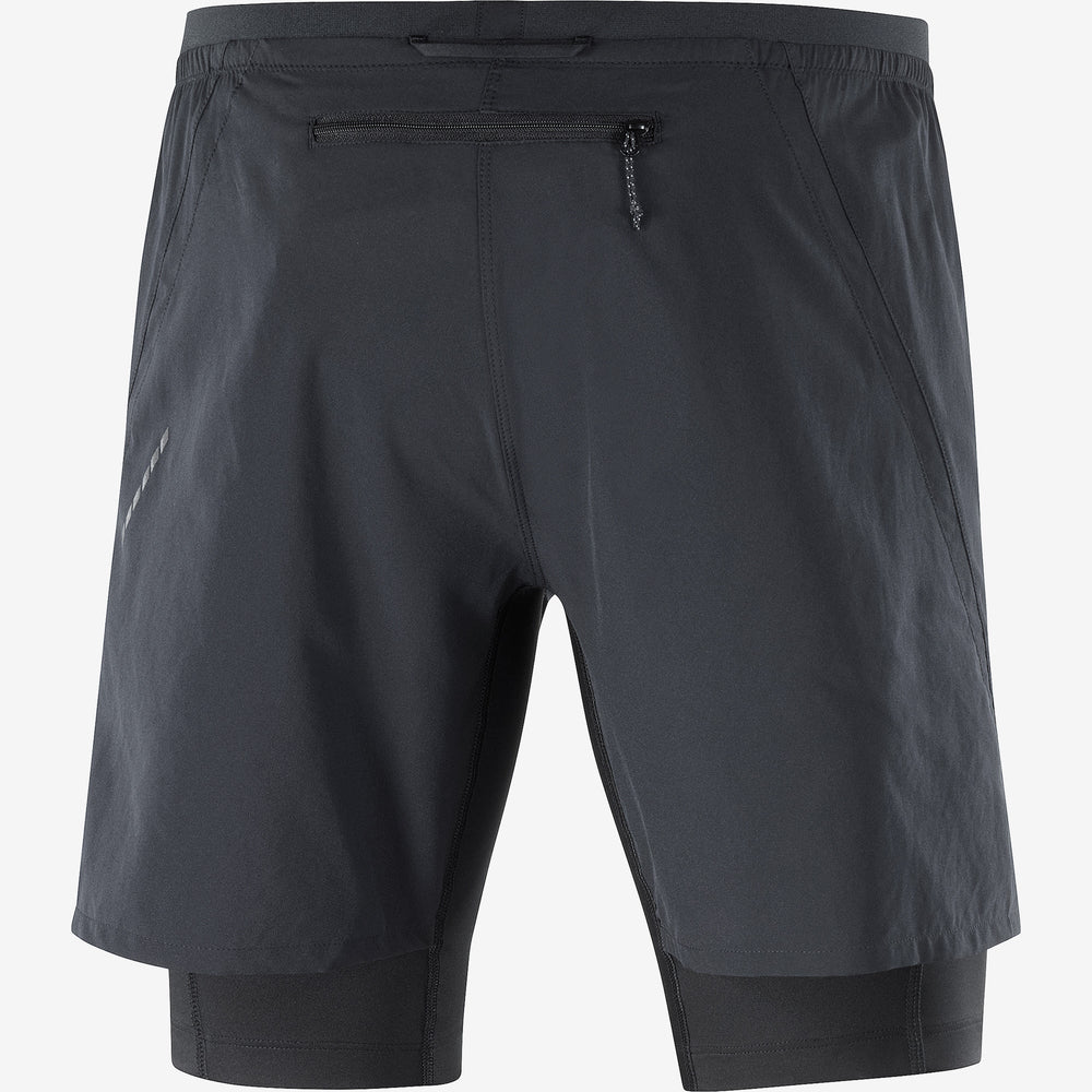 Black Salomon Cross Twinskin Men's Shorts | OMTF20168