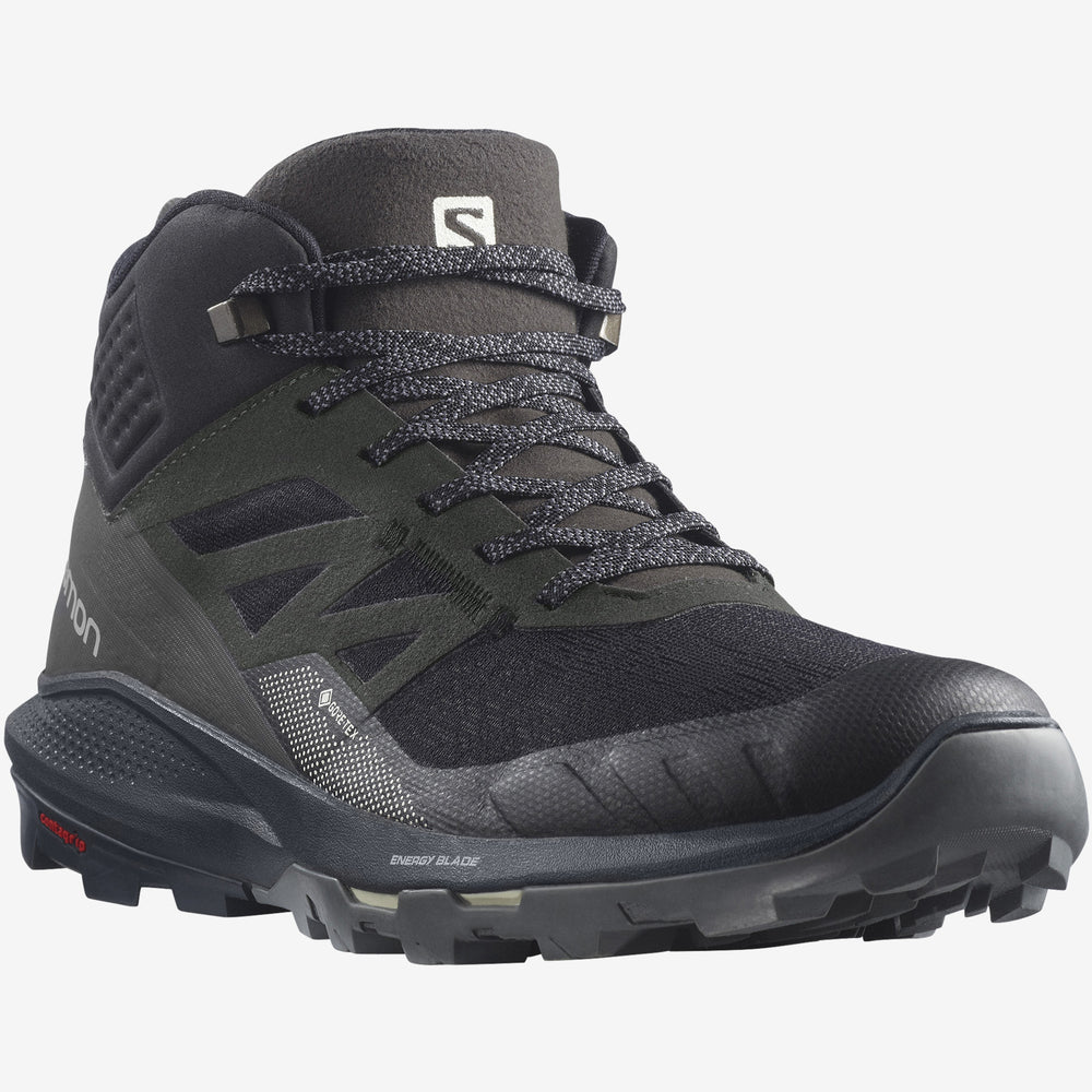 Black Salomon Outpulse Mid Gtx Men's Hiking Shoes | IESR15463