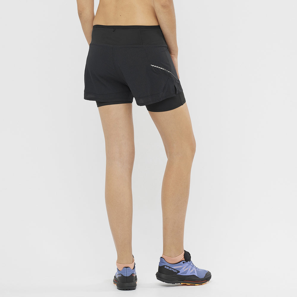 Black Salomon Sense Aero 2in1 Women's Shorts | YXRO37892