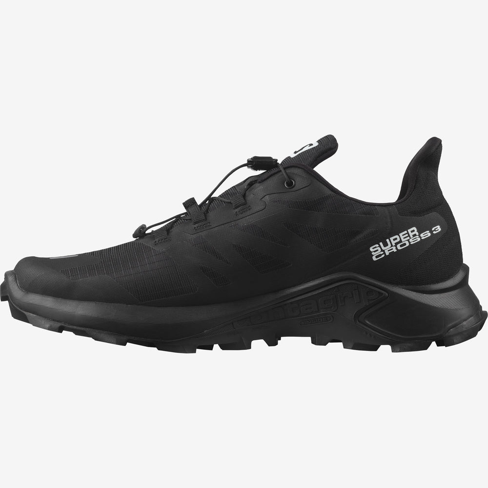 Black Salomon Supercross 3 Men's Trail Running Shoes | WORZ65024