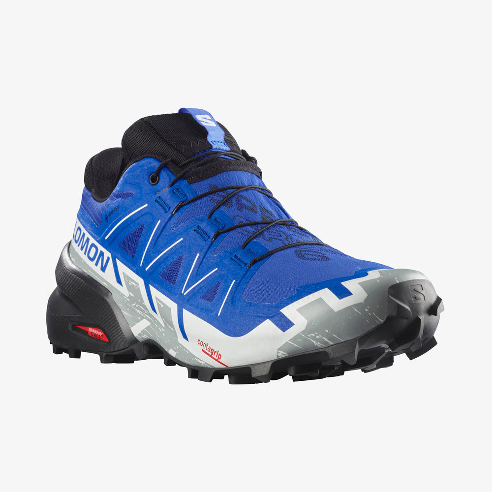 Black White Blue Salomon Speedcross 6 Gtx Men's Trail Running Shoes | JMHG18759