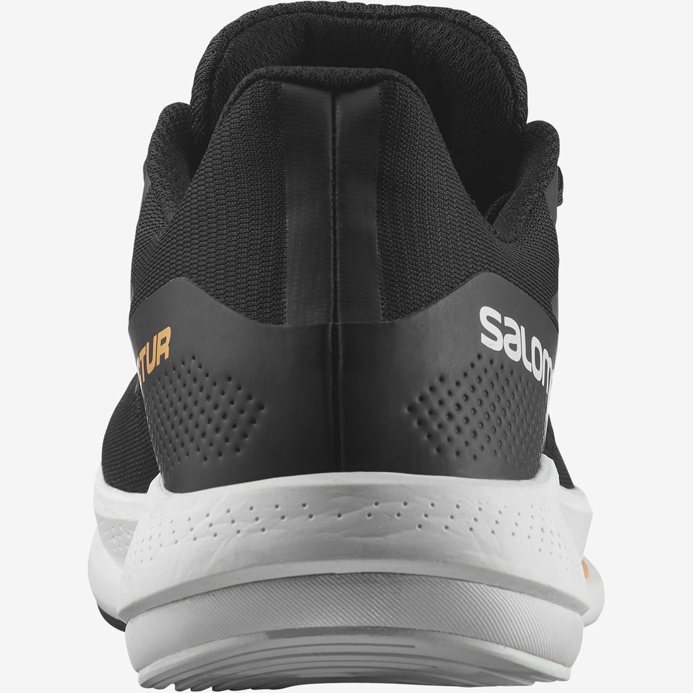 Black White / Orange Salomon Spectur Men's Road Running Shoes | DLIY12035