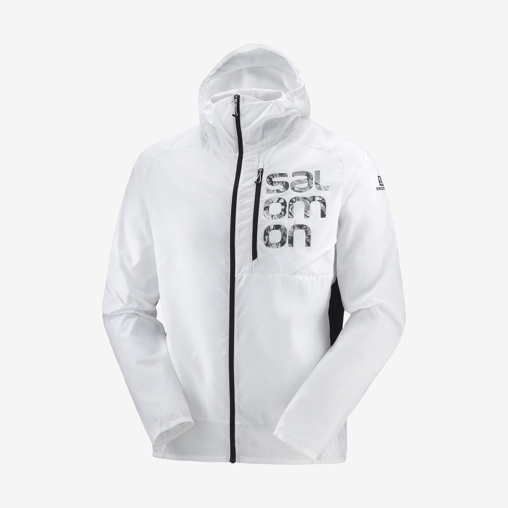 Black White Salomon Bonatti Men's Jackets | IAGR75123