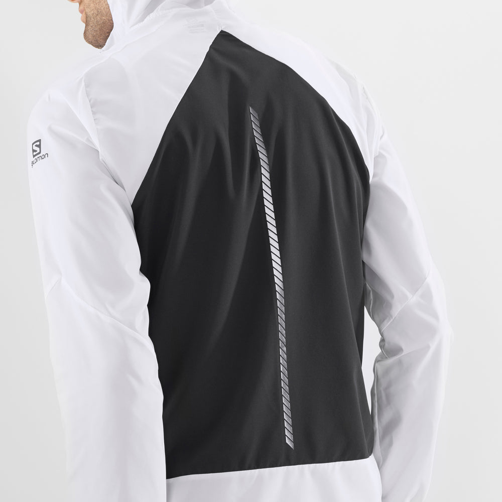 Black White Salomon Bonatti Men's Jackets | IAGR75123