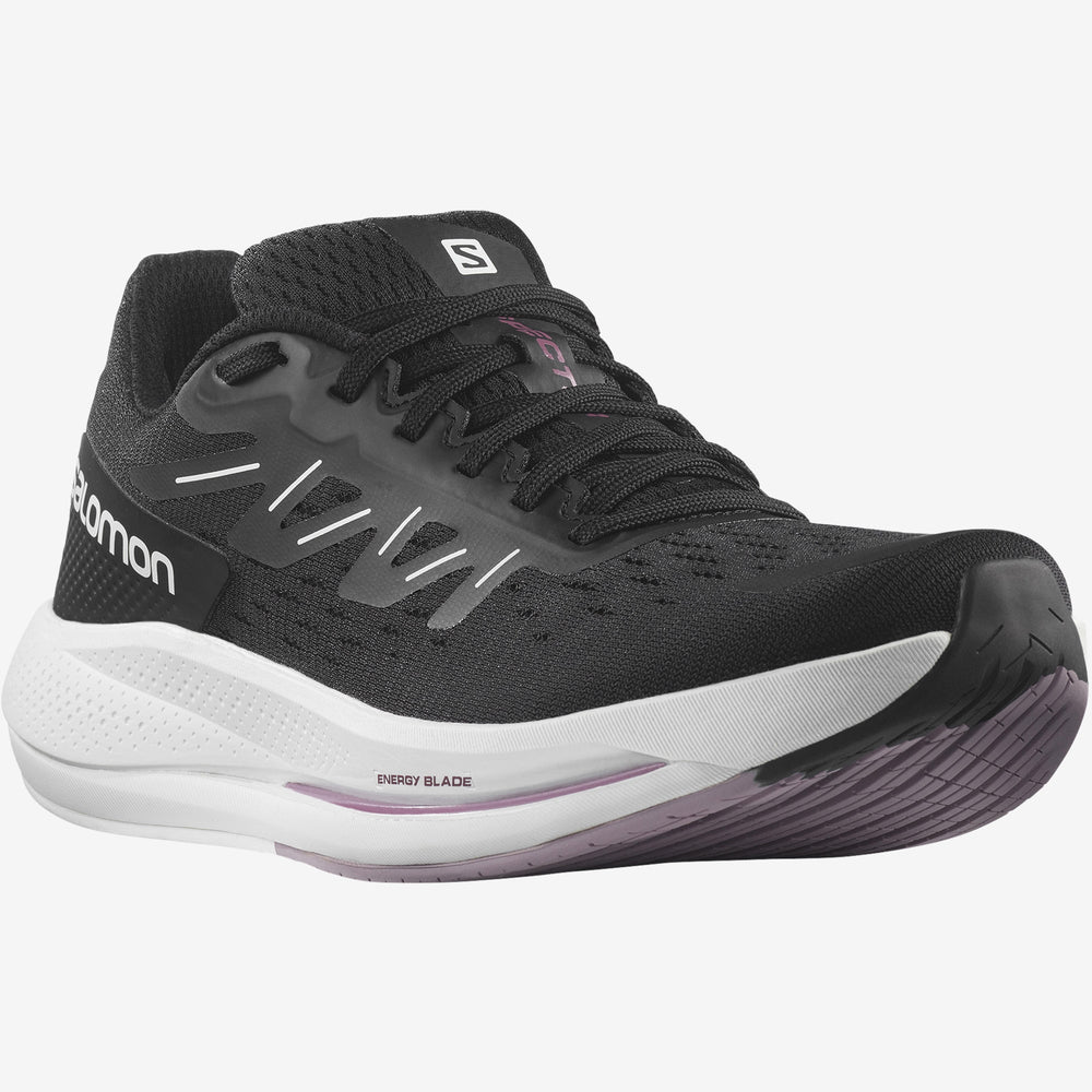 Black White Salomon Spectur Women's Road Running Shoes | MXFL02379