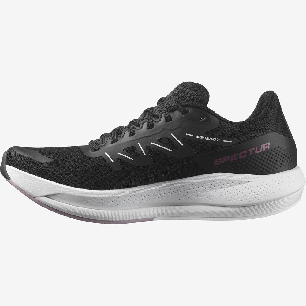 Black White Salomon Spectur Women's Road Running Shoes | MXFL02379