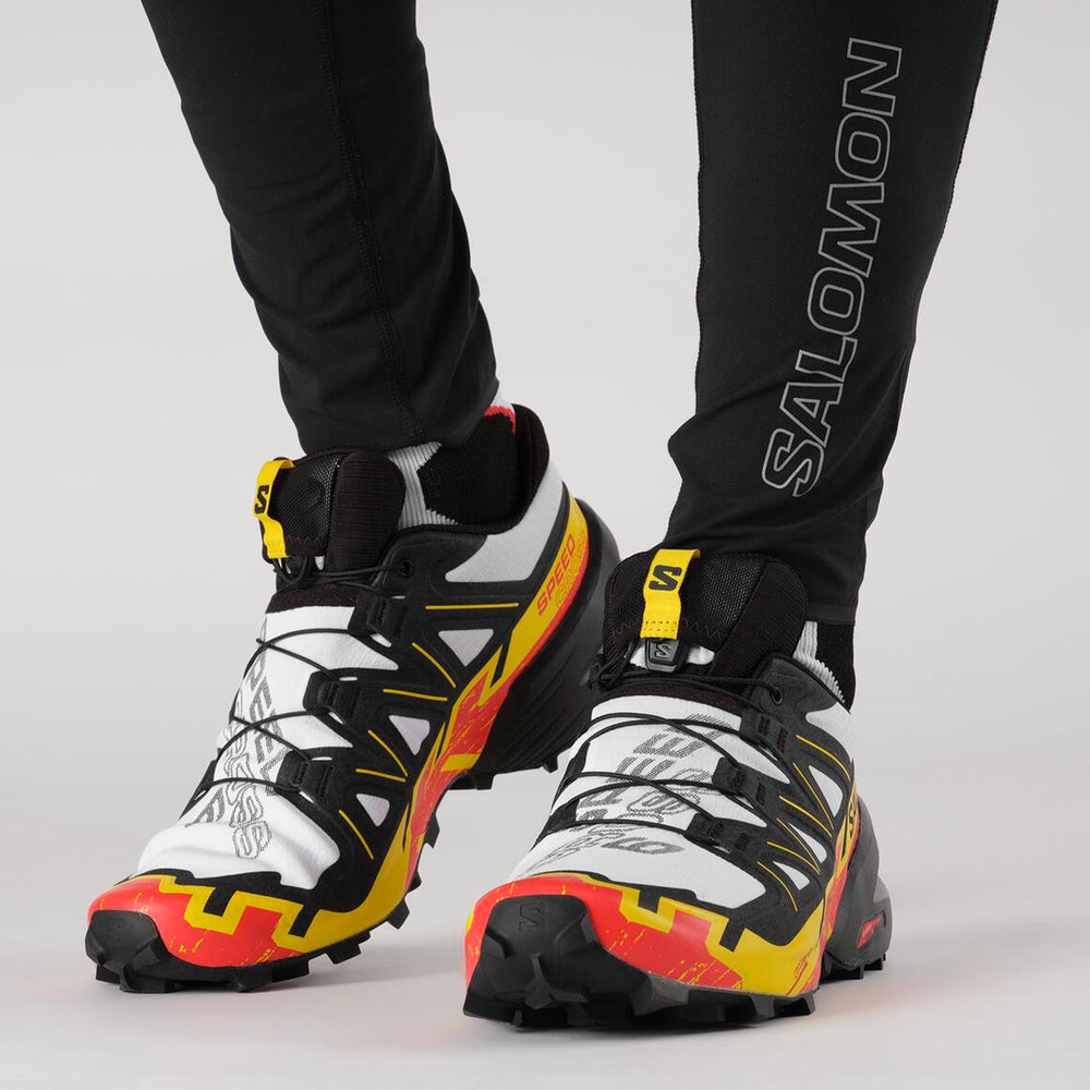 Black White / Yellow Salomon Speedcross 6 Men's Trail Running Shoes | CJPG12348