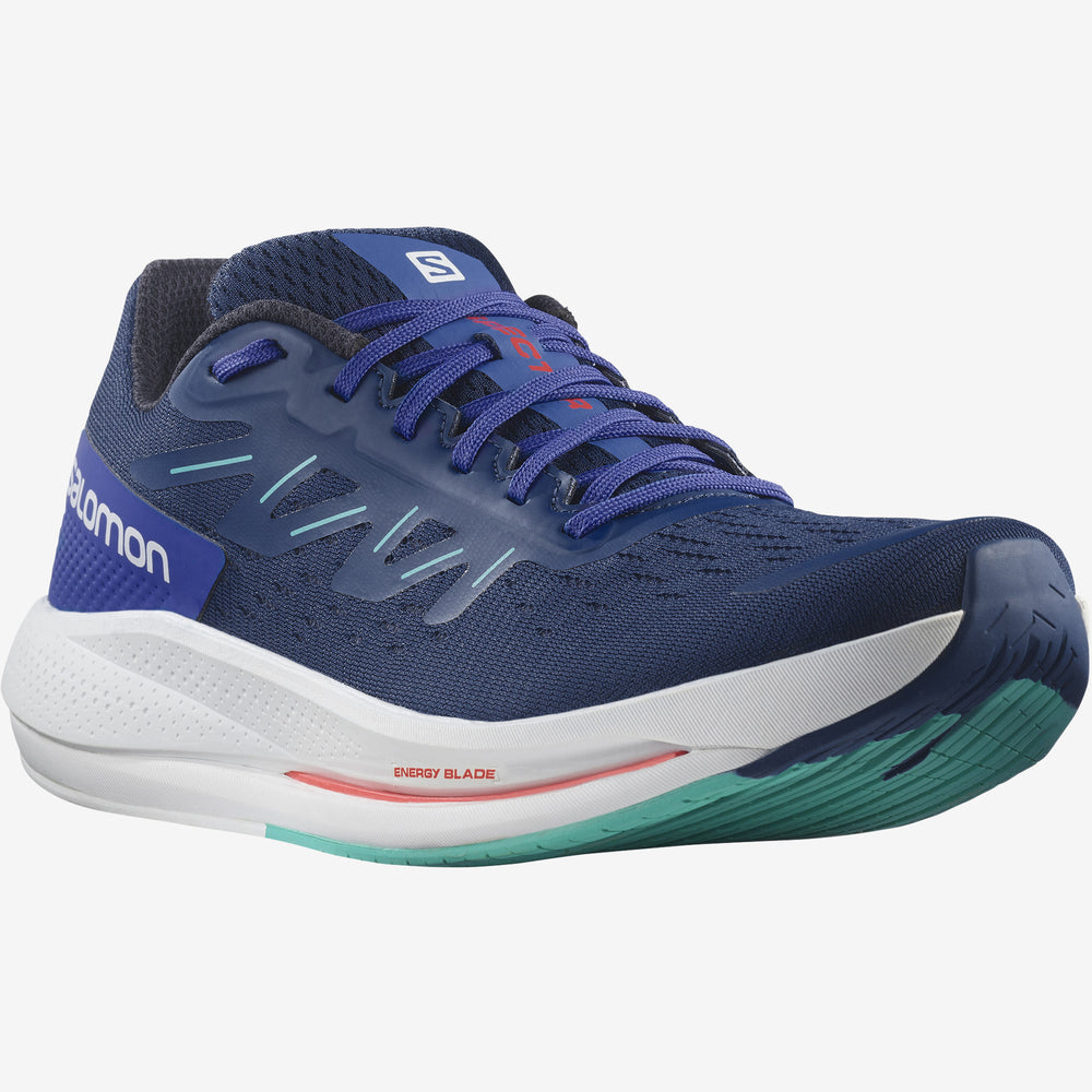 Blue / Blue Mint Salomon Spectur Men's Road Running Shoes | FTJO65830