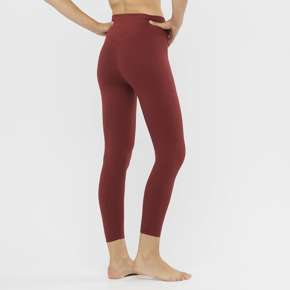 Dark Red Salomon Cross Multi 25'' Women's Tights | PBRY49816