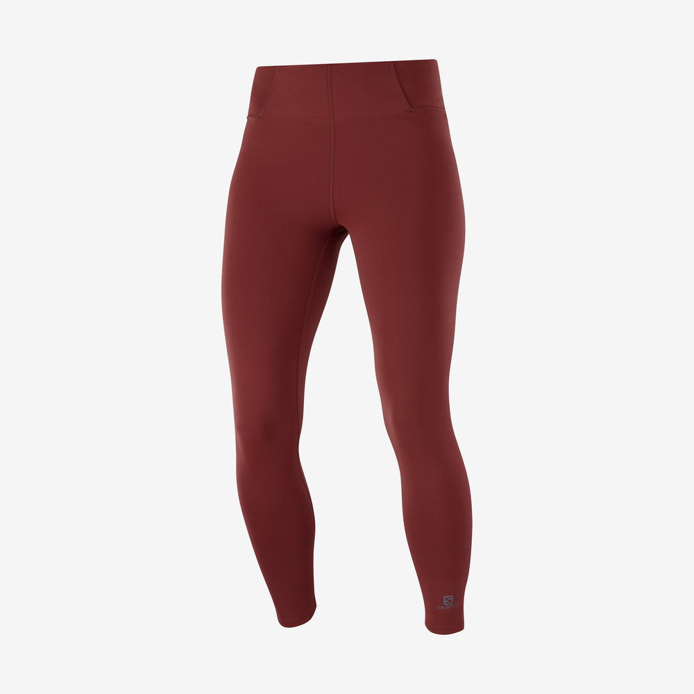 Dark Red Salomon Cross Multi 25'' Women's Tights | PBRY49816