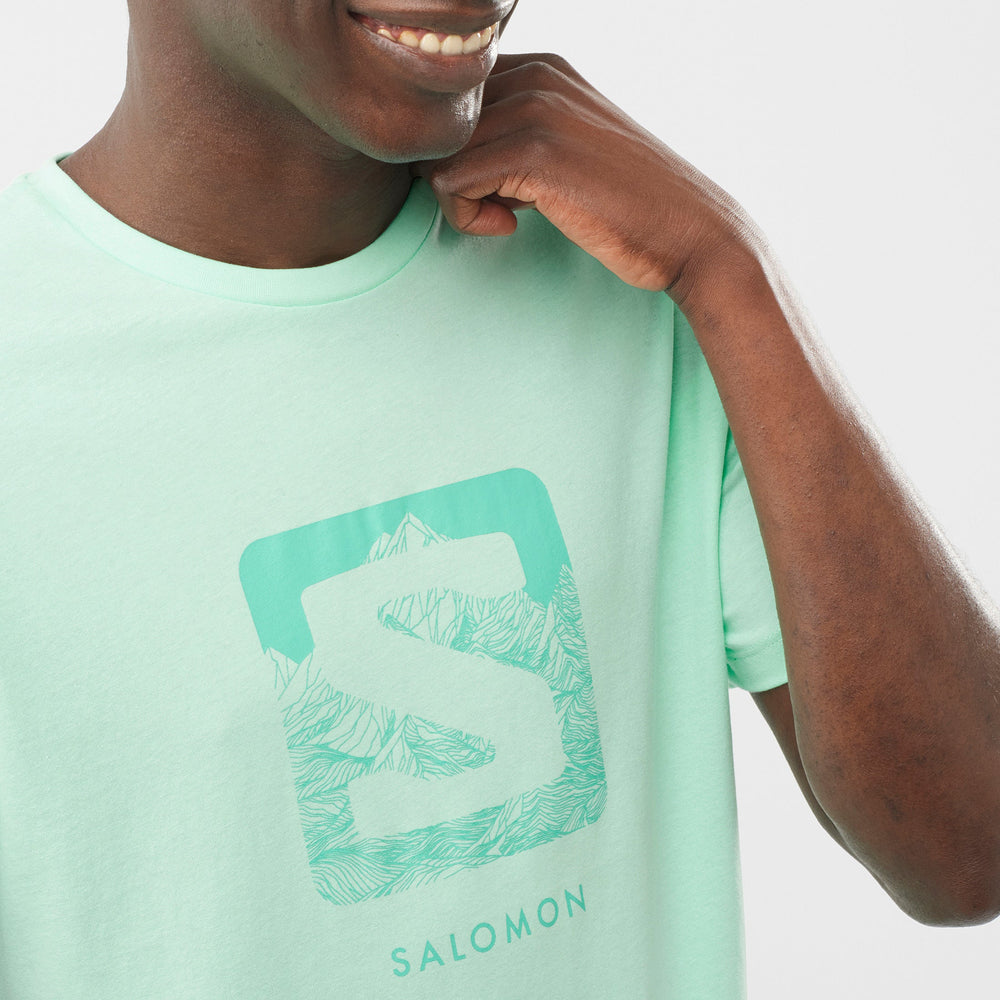 Green Salomon Outlife Men's Tops | JCVT87915