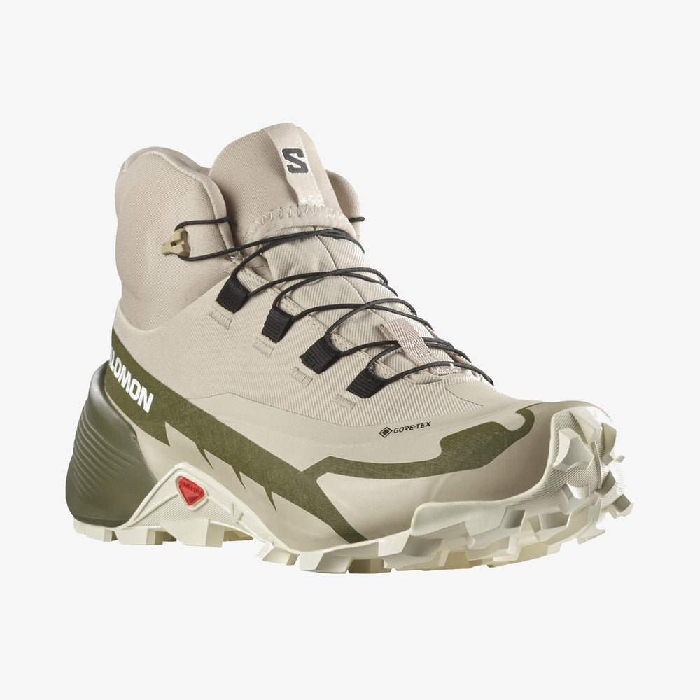 Grey Olive / White Salomon Cross Hike Mid Gtx Women's Hiking Shoes | LCMR04527