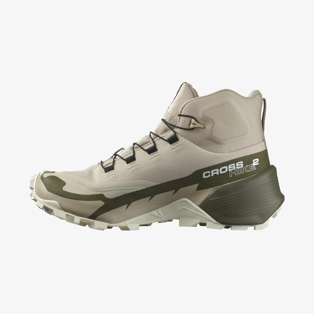 Grey Olive / White Salomon Cross Hike Mid Gtx Women's Hiking Shoes | LCMR04527