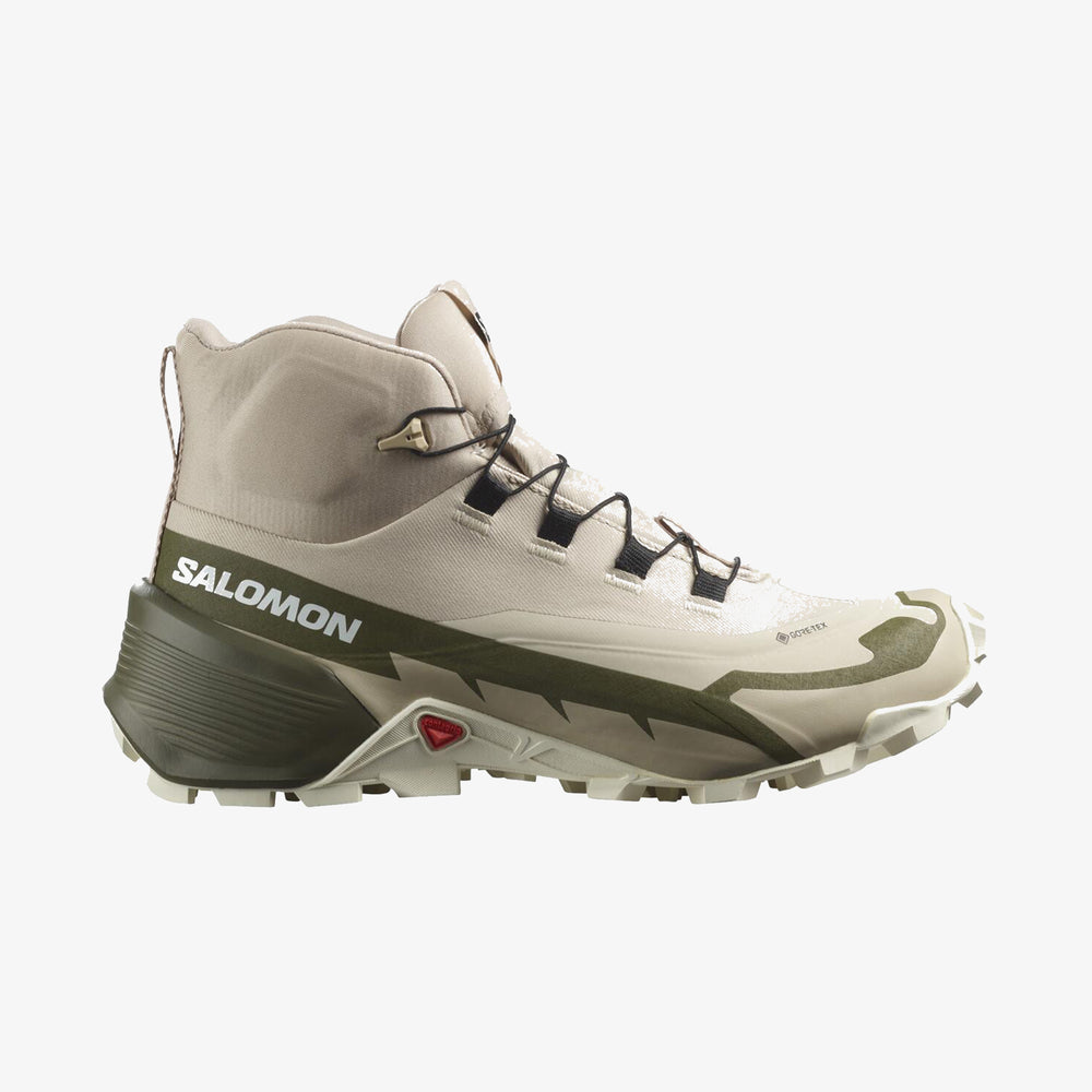 Grey Olive / White Salomon Cross Hike Mid Gtx Women\'s Hiking Shoes | LCMR04527