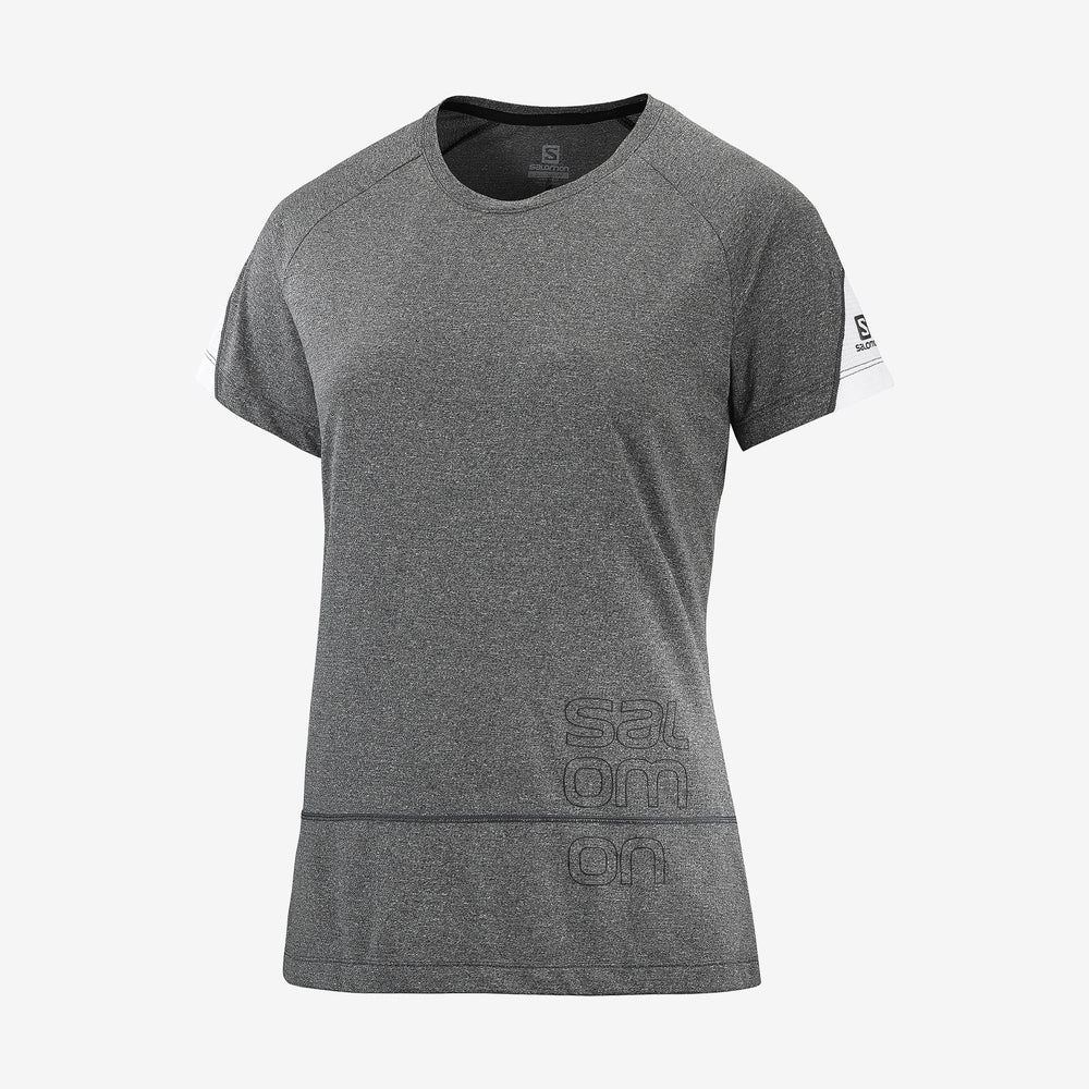 Grey Salomon Cross Run Women's Tops | EJGO19038