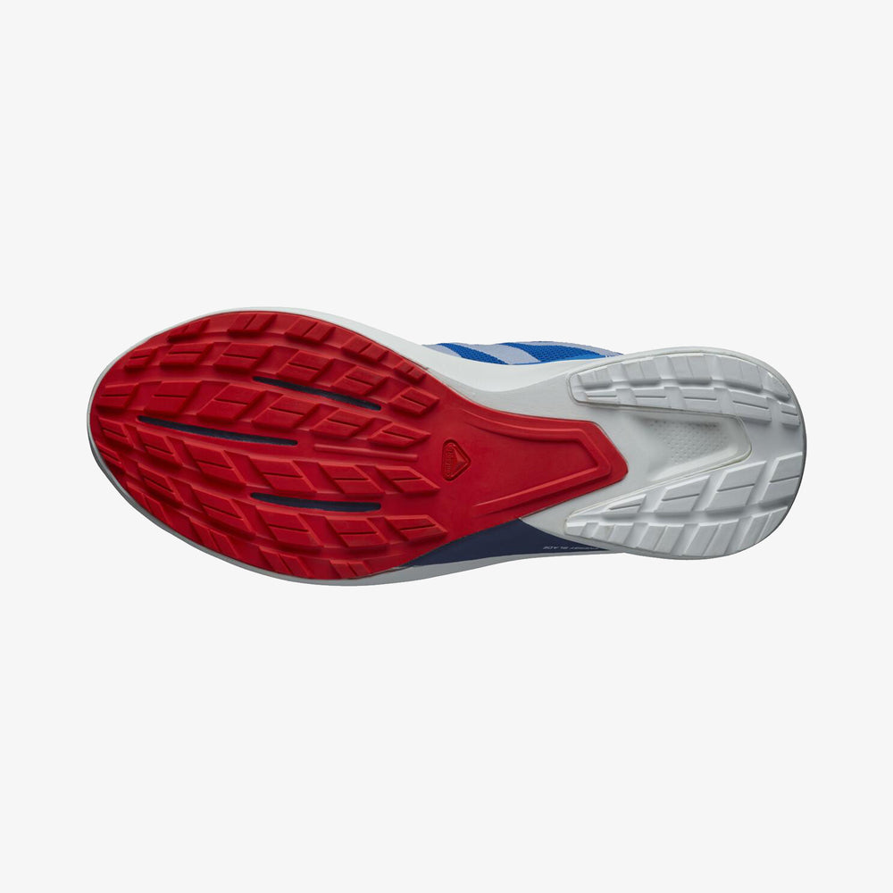 Indigo White / Red Salomon Hypulse Men's Trail Running Shoes | ZJHU81493