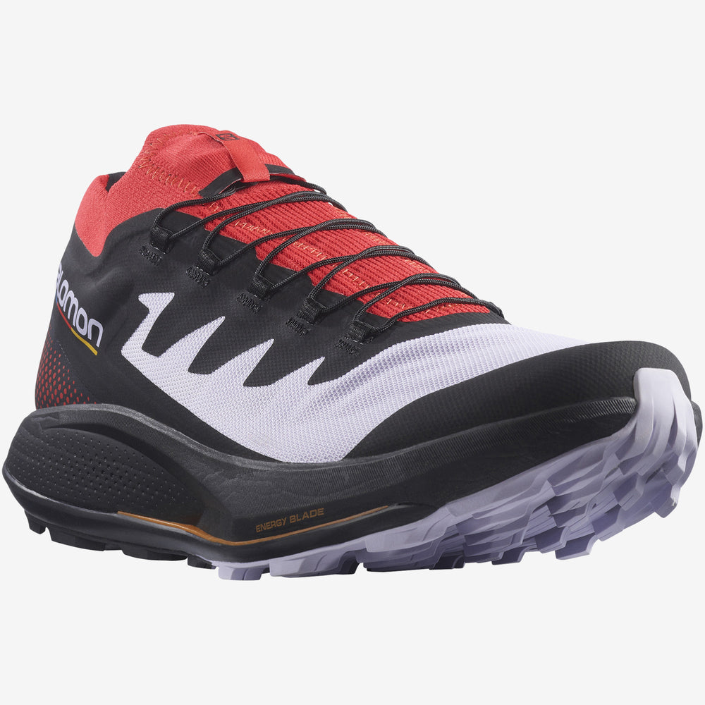 Purple / Black Red Salomon Pulsar Trail Men's Trail Running Shoes | EOHB64013