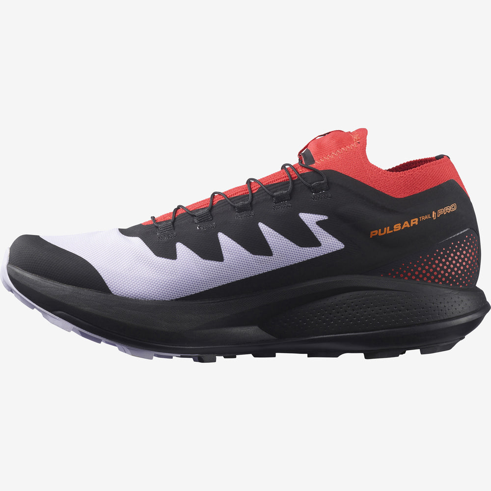 Purple / Black Red Salomon Pulsar Trail Men's Trail Running Shoes | EOHB64013