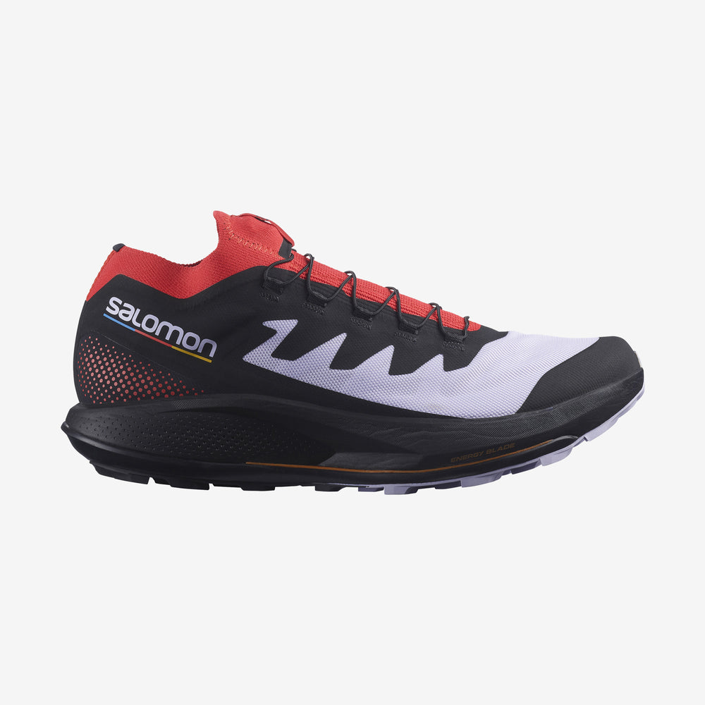 Purple / Black Red Salomon Pulsar Trail Men\'s Trail Running Shoes | EOHB64013