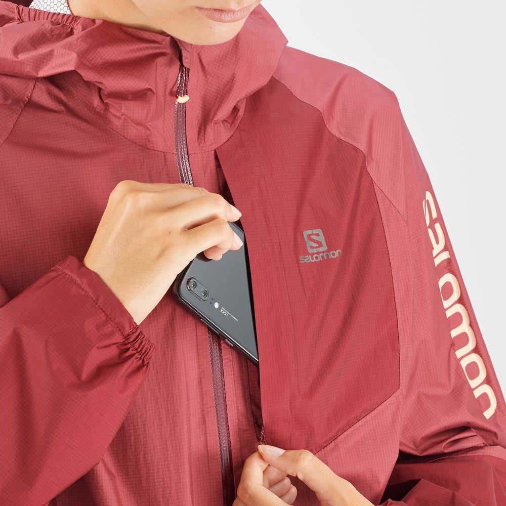 Red Apricot Dark Salomon Bonatti Women's Jackets | QRMY06842