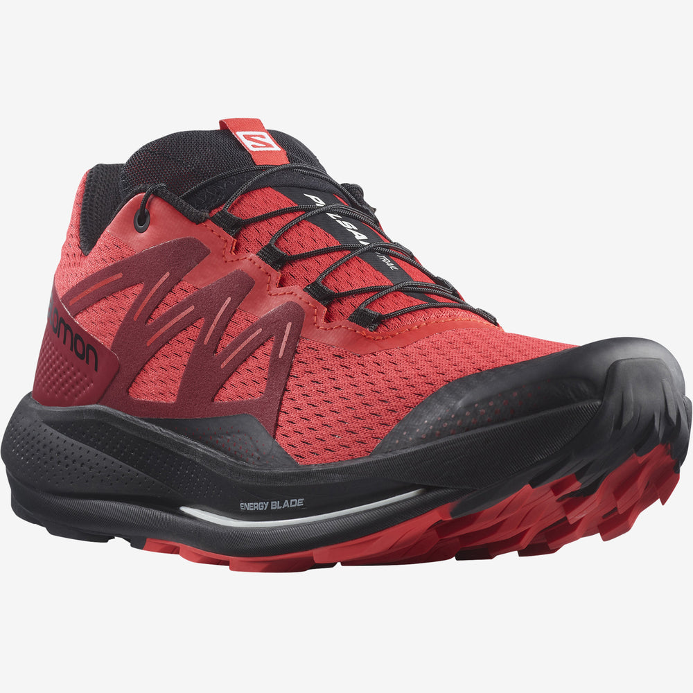 Red / Black Salomon Pulsar Trail Men's Trail Running Shoes | DUBL69127