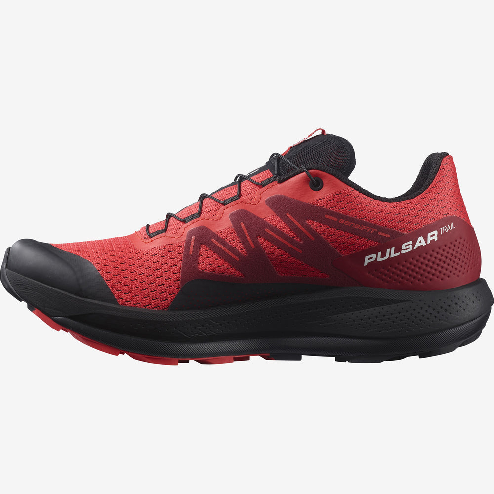 Red / Black Salomon Pulsar Trail Men's Trail Running Shoes | DUBL69127