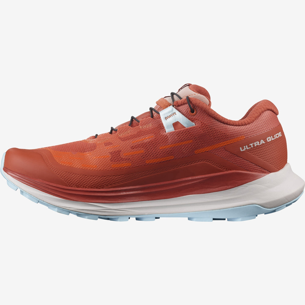 Red Orange / Blue Salomon Ultra Glide Women's Trail Running Shoes | WYCR43618