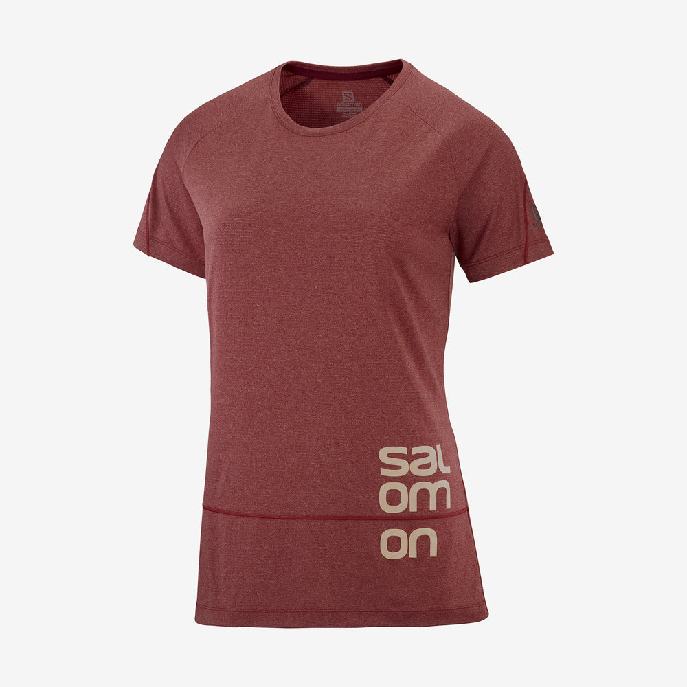 Red Salomon Cross Run Women's Tops | TCMX70341