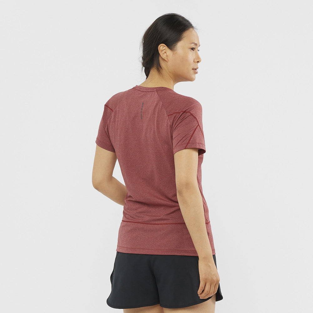 Red Salomon Cross Run Women's Tops | TCMX70341