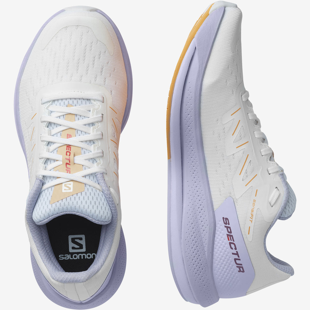 White Purple / Orange Salomon Spectur Women's Road Running Shoes | KTBD24081