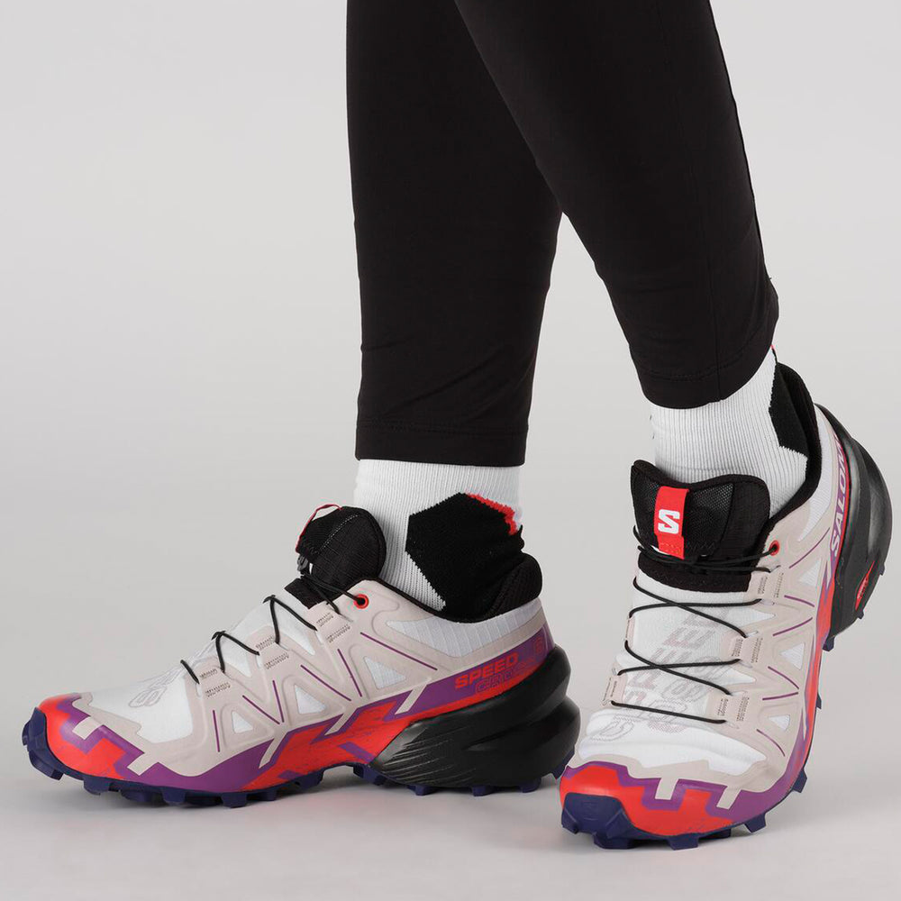 White / Purple / Red Salomon Speedcross 6 Women's Trail Running Shoes | HNPW12746