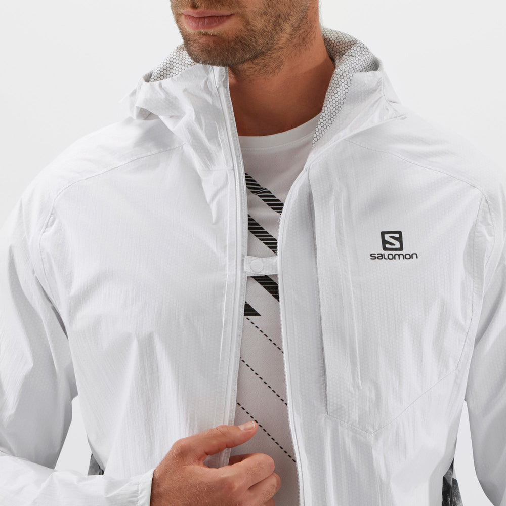 White Salomon Bonatti Men's Jackets | PLTY23507