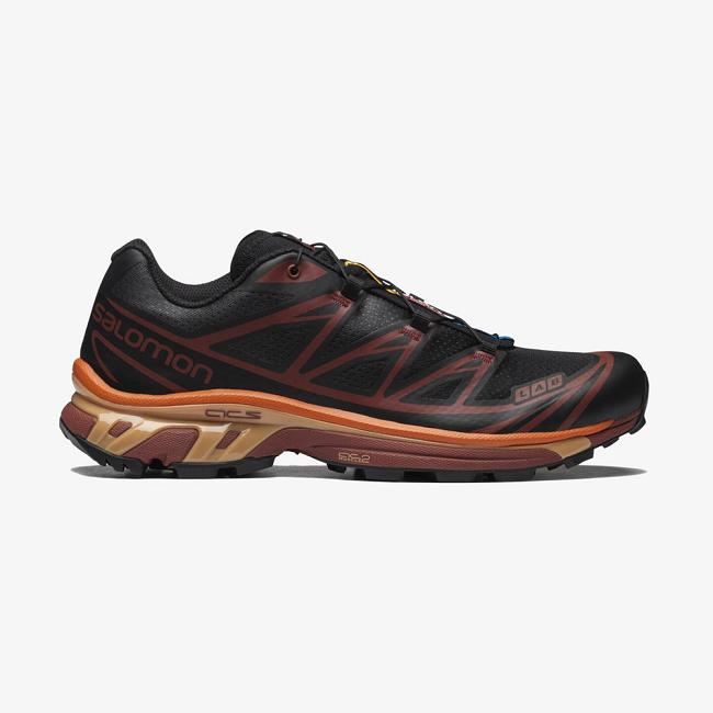 Black Chocolate / Purple / Orange Salomon Xt-6 Men's Sneakers | PVIW16543