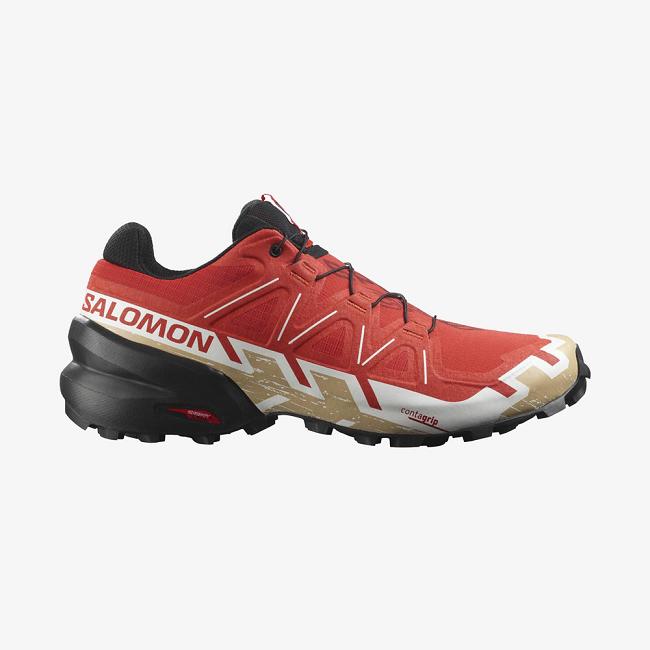 Black Red Salomon Speedcross 6 Men's Trail Running Shoes | VWJE28576