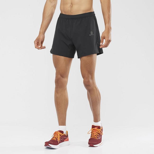 Black Salomon Cross 5'' Men's Shorts | MLCI04935