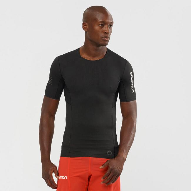 Black Salomon S/Lab Nso Men's Tops | ICOV42051